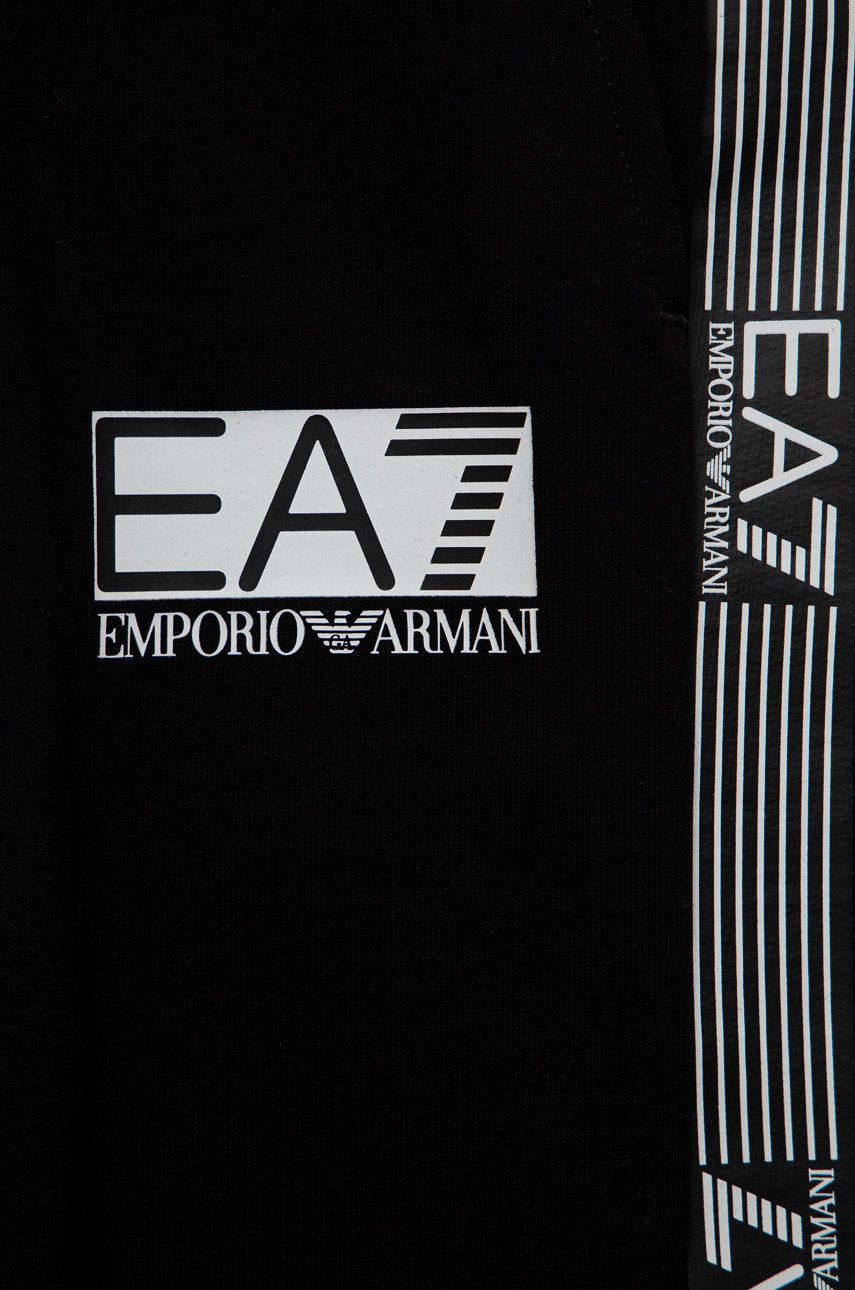EA7 Emporio Armani Pantaloni Scurți Din Bumbac Pentru Copii Culoarea Negru, Talie Reglabila