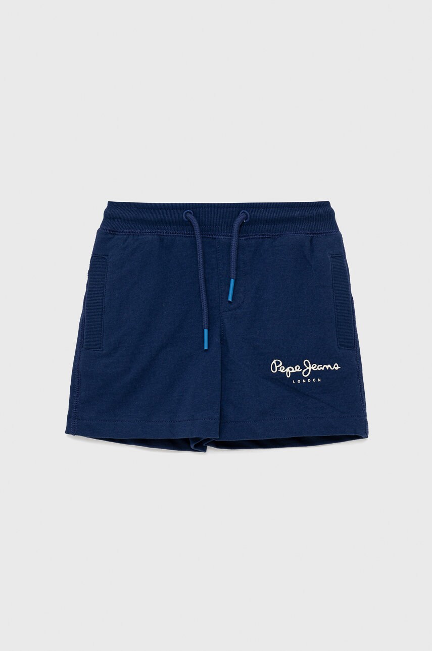 Pepe jeans pantaloni scurți din bumbac pentru copii culoarea albastru marin,