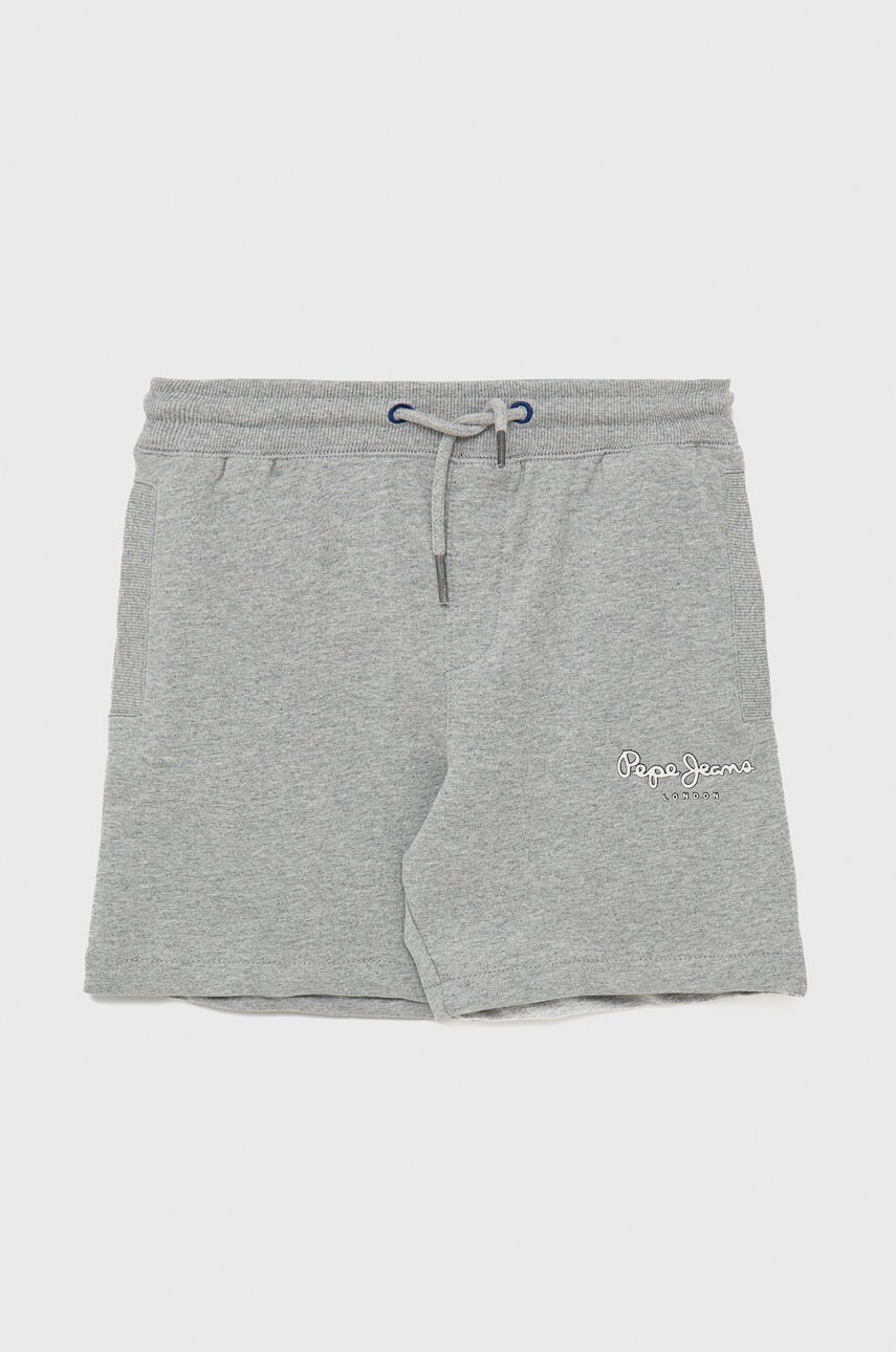 Pepe jeans pantaloni scurți din bumbac pentru copii culoarea gri,