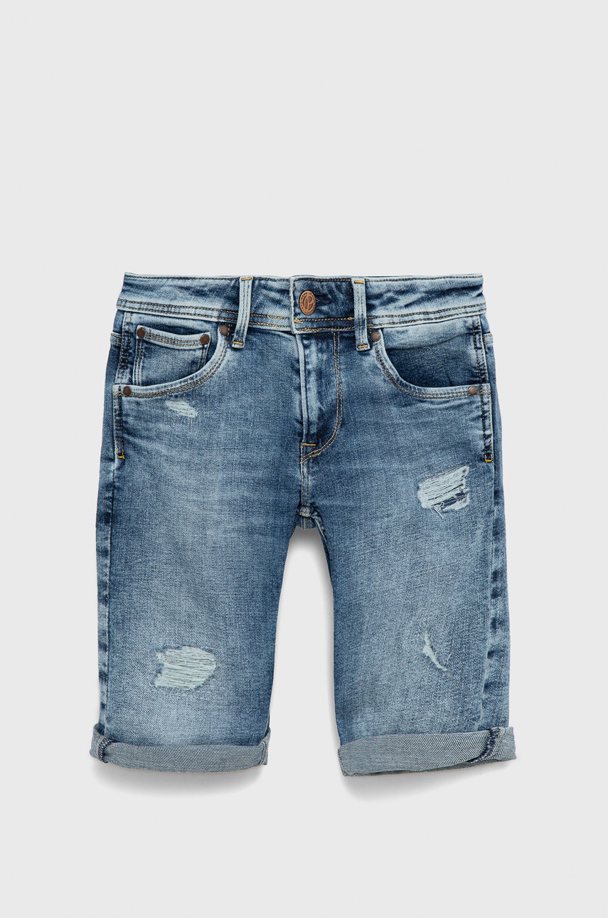

Детски дънков къс панталон Pepe Jeans, Син