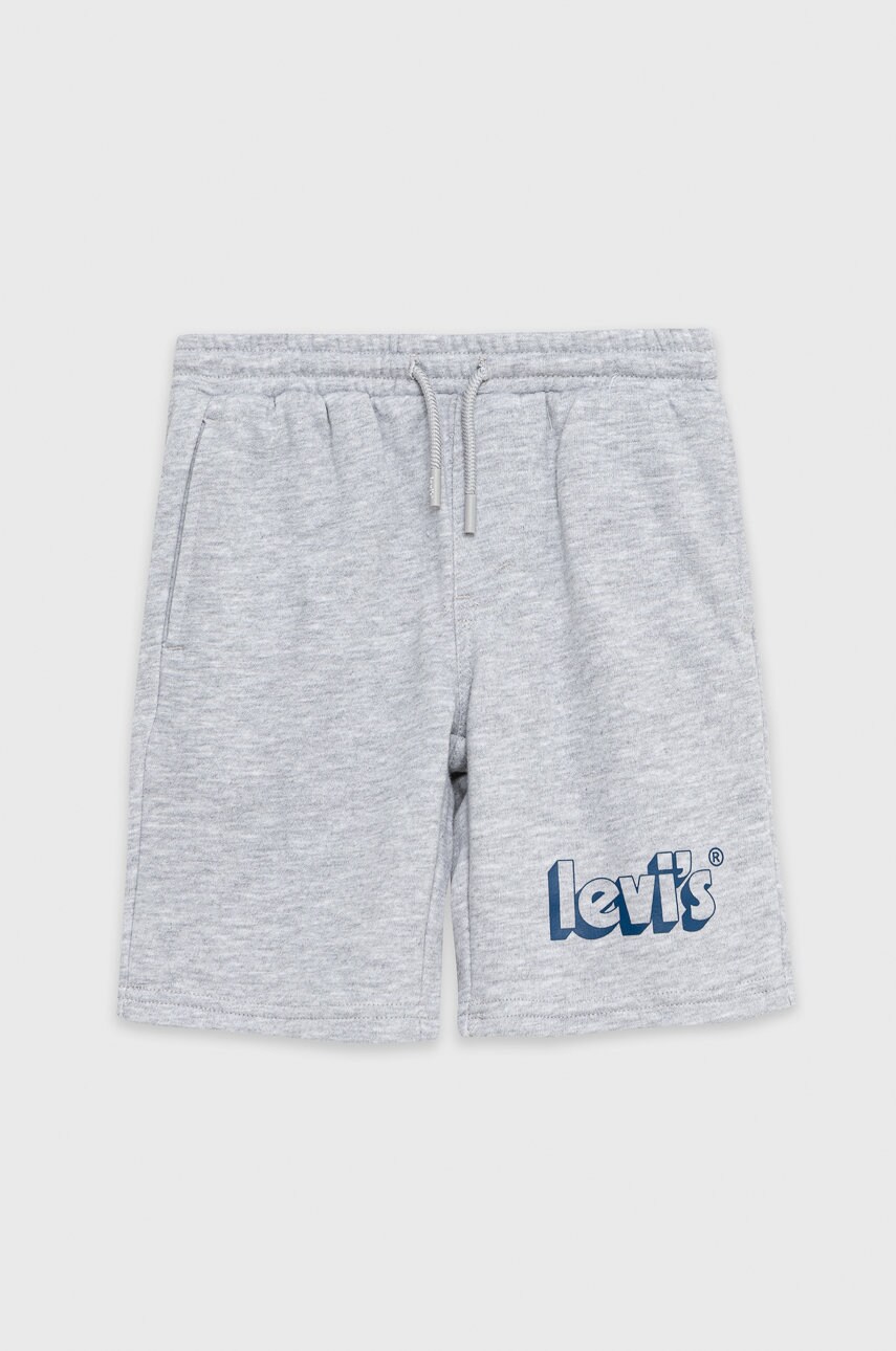 Levi's pantaloni scurti copii culoarea gri, talie reglabila