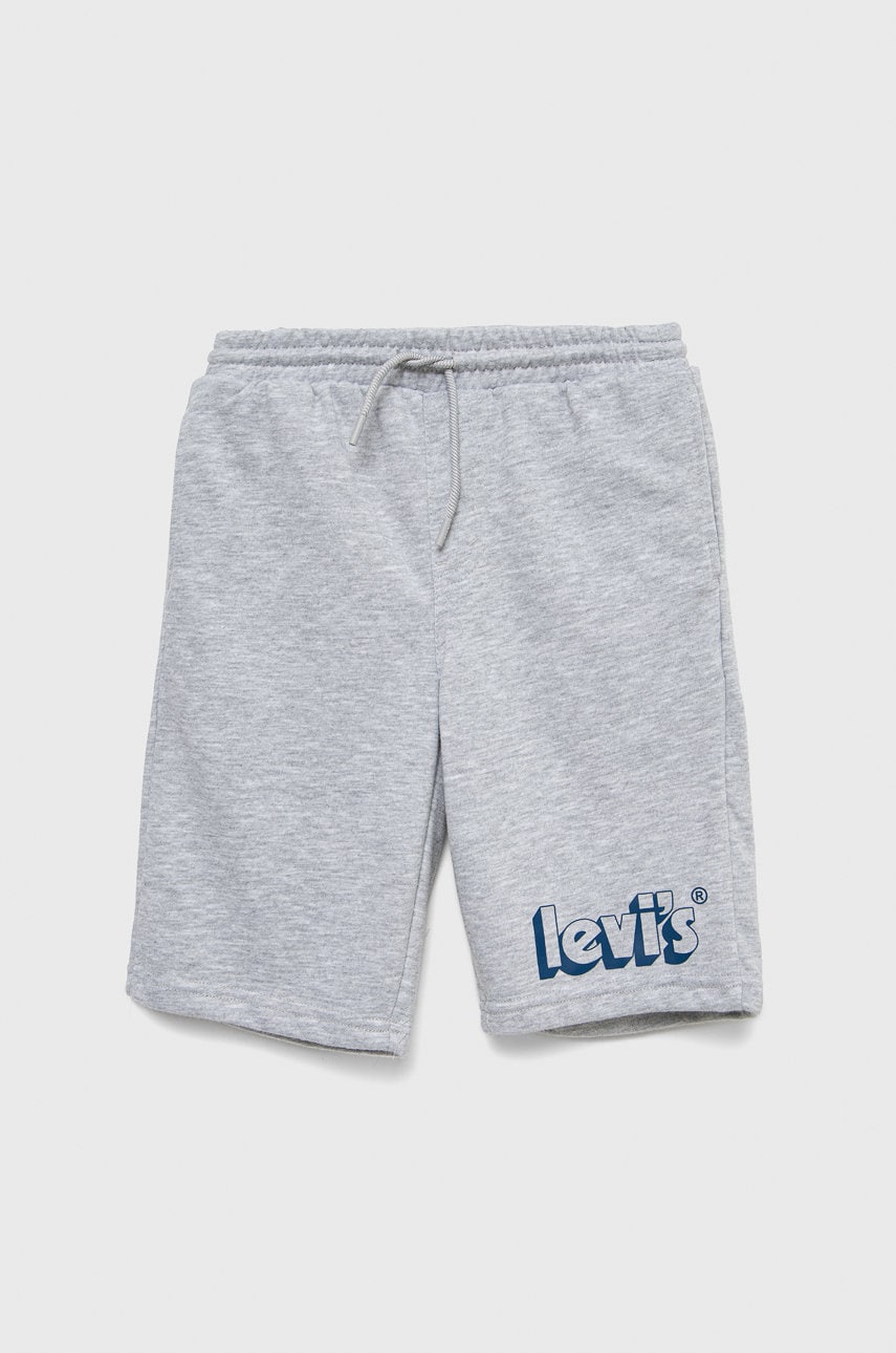 Levi's pantaloni scurti copii culoarea gri, talie reglabila