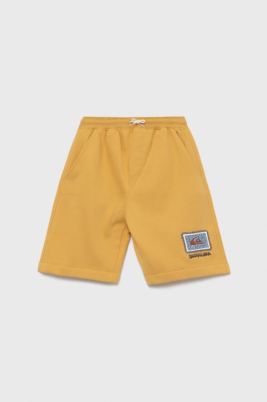 Quiksilver pantaloni scurti copii culoarea galben, talie reglabila