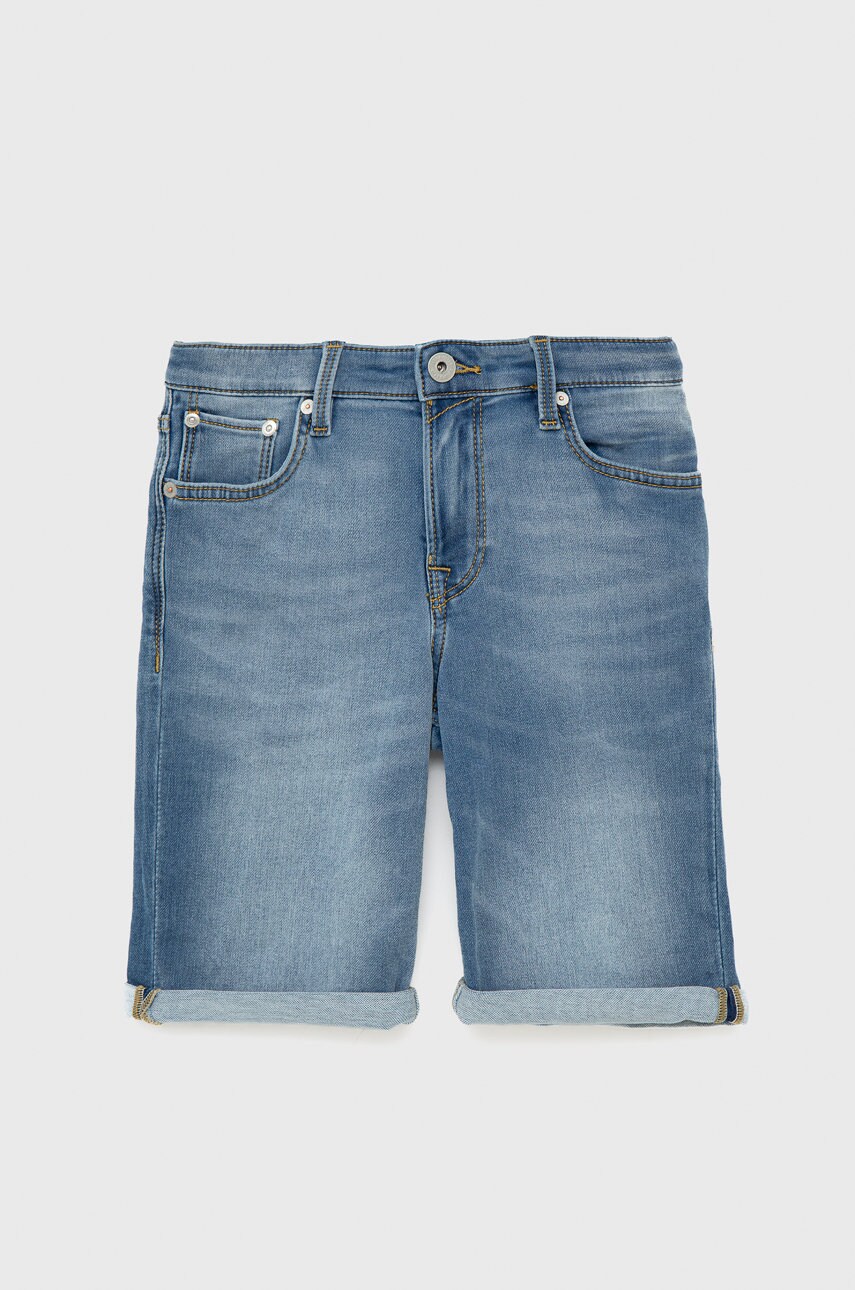 Jack & Jones pantaloni scurti din denim pentru copii culoarea albastru marin,