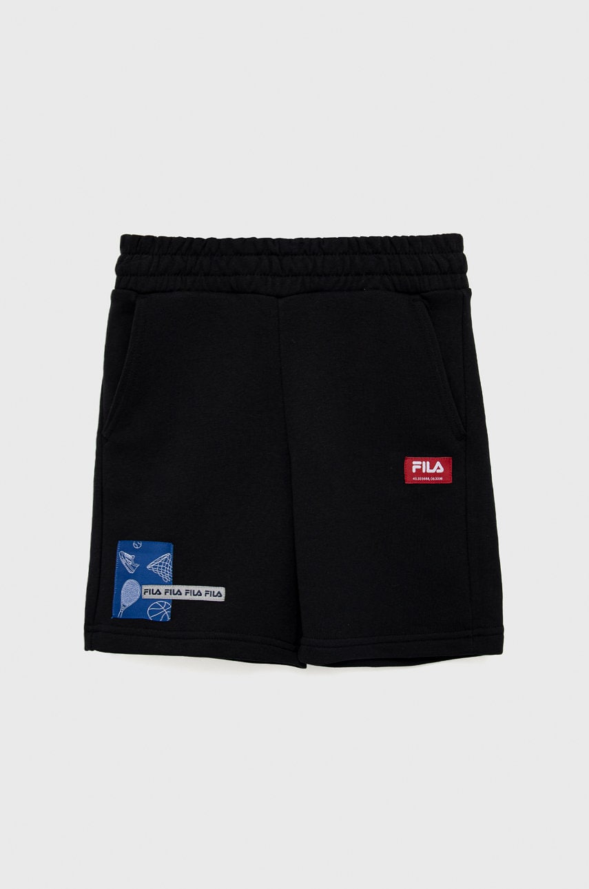 Fila pantaloni scurti copii culoarea negru, talie reglabila