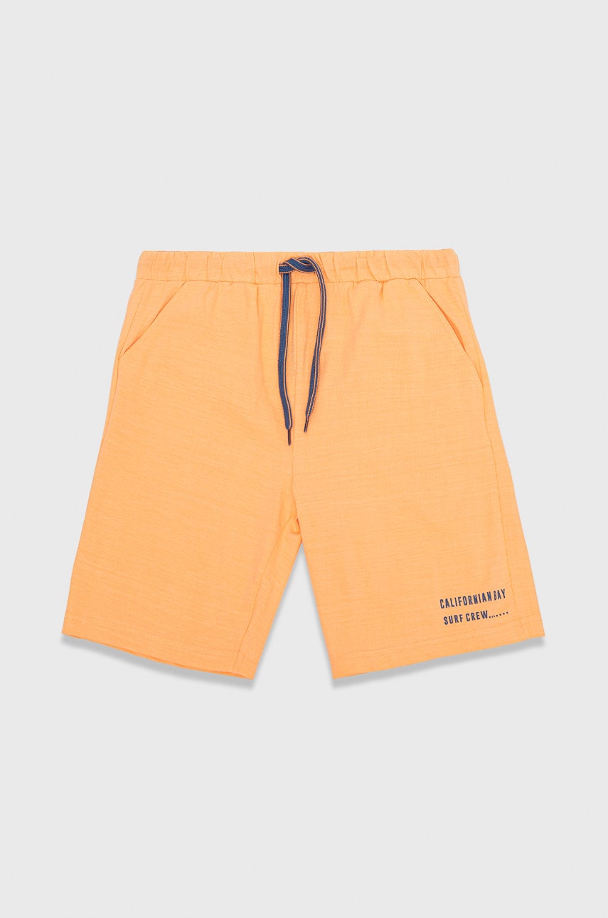 Birba&trybeyond pantaloni scurți din bumbac pentru copii culoarea portocaliu, talie reglabila