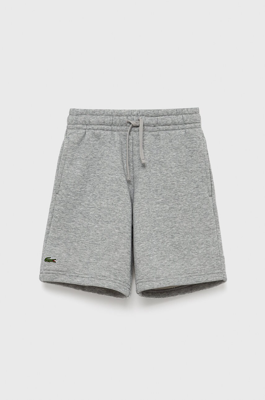 Lacoste pantaloni scurti copii culoarea gri, talie reglabila