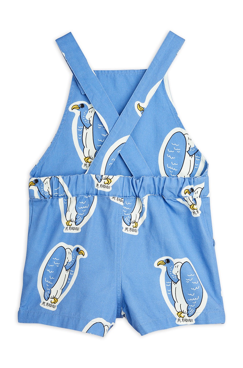 Детский хлопковый комбинезон Mini Rodini цвет фиолетовый