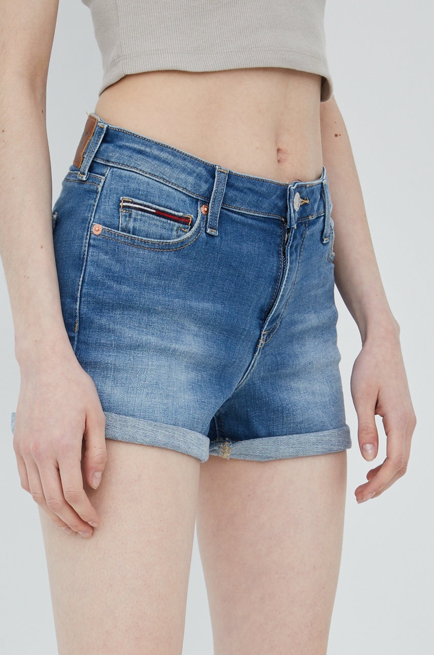 

Джинсовые шорты Tommy Jeans Bf0231 женские однотонные средняя посадка