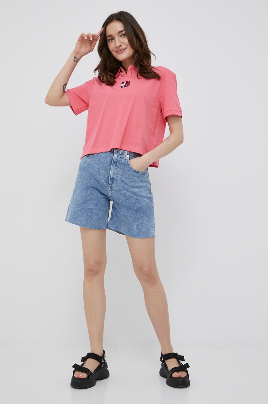 

Джинсовые шорты Tommy Jeans женские высокая посадка
