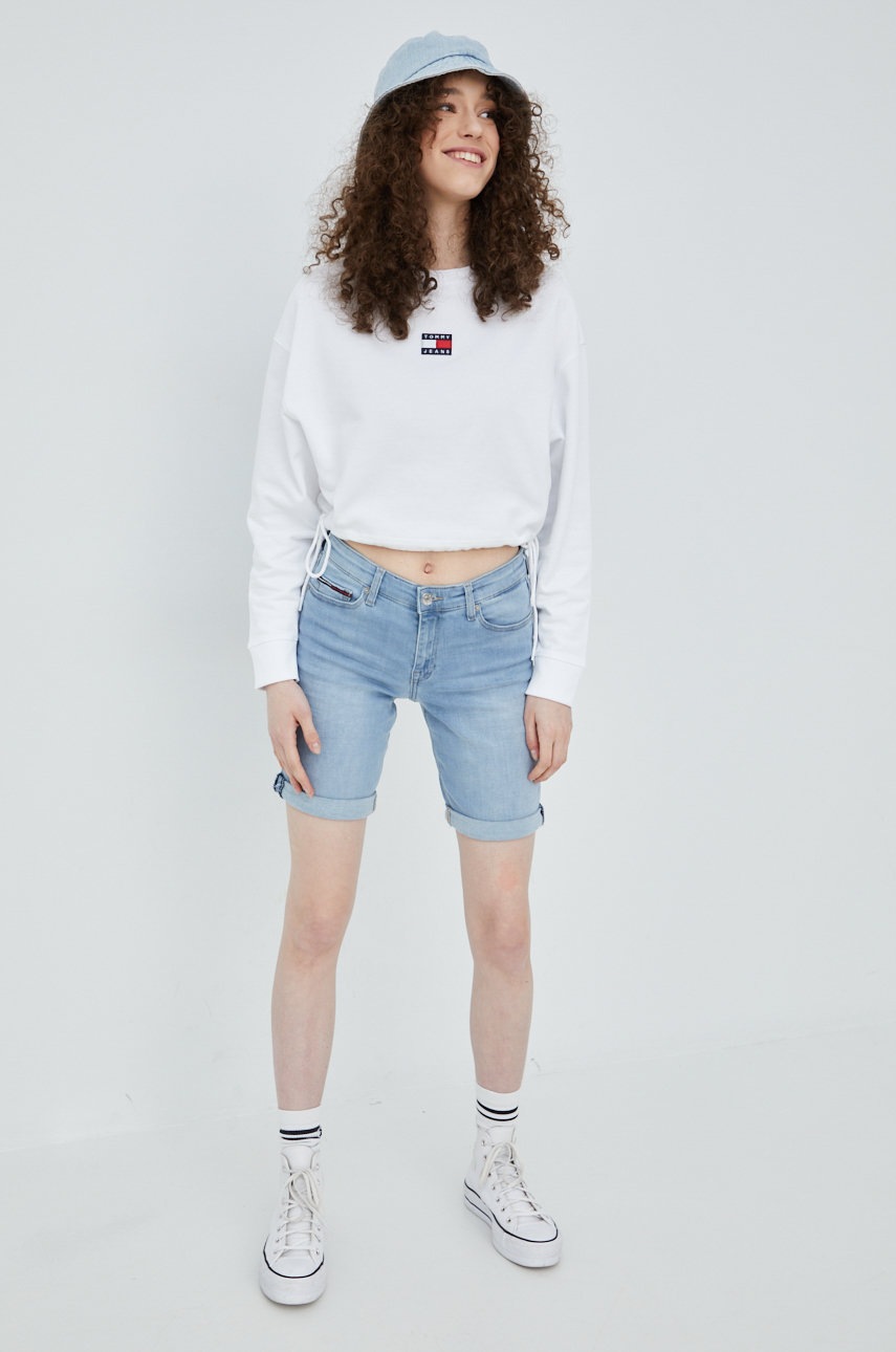 

Джинсовые шорты Tommy Jeans Bf0211 женские однотонные средняя посадка