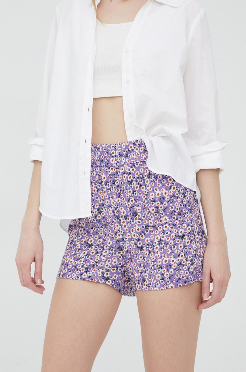 Jdy pantaloni scurti femei, culoarea violet, modelator, high waist