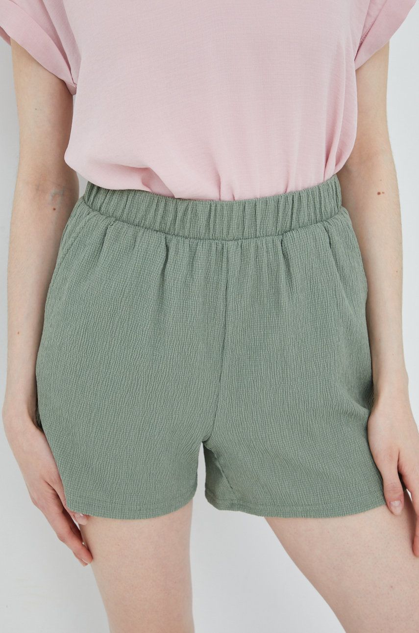 Kraťasy JDY dámské, zelená barva, hladké, high waist - zelená -  97% Polyester