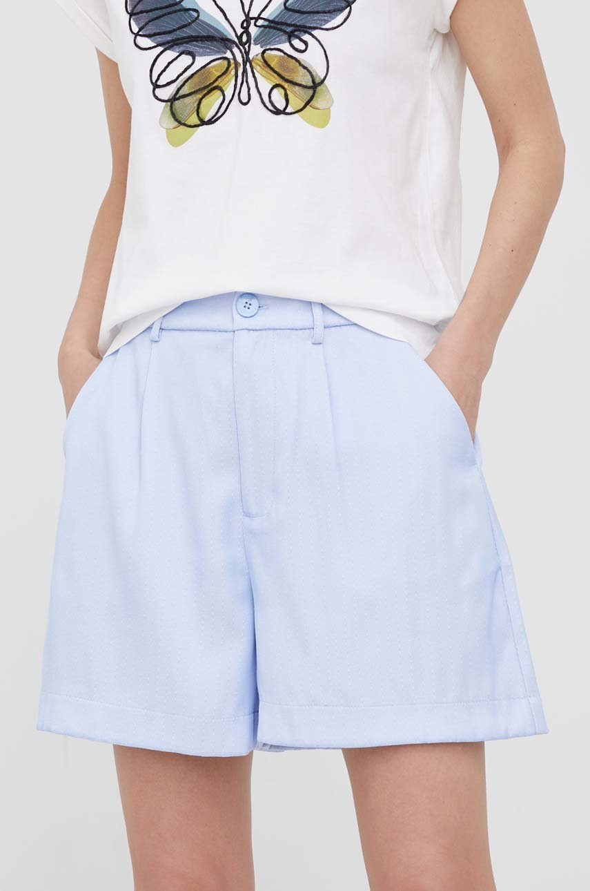

Къси панталони Scotch & Soda с изчистен дизайн с висока талия, Син