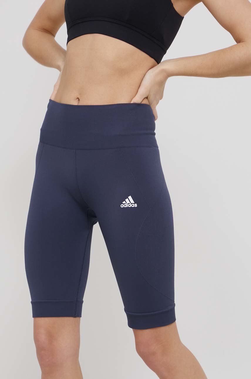 

Шорти для тренувань adidas жіночі колір фіолетовий однотонні висока посадка