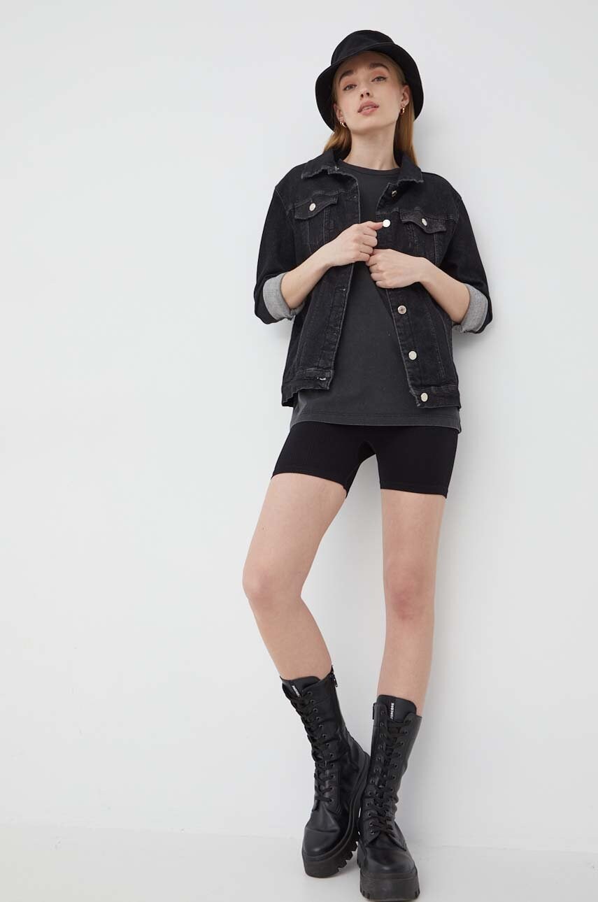 

Шорты Vero Moda женские цвет чёрный однотонные высокая посадка