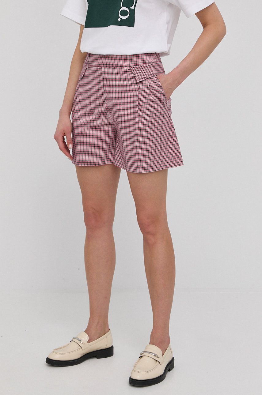 MAX&Co. pantaloni scurti femei, culoarea roz, modelator, high waist answear.ro
