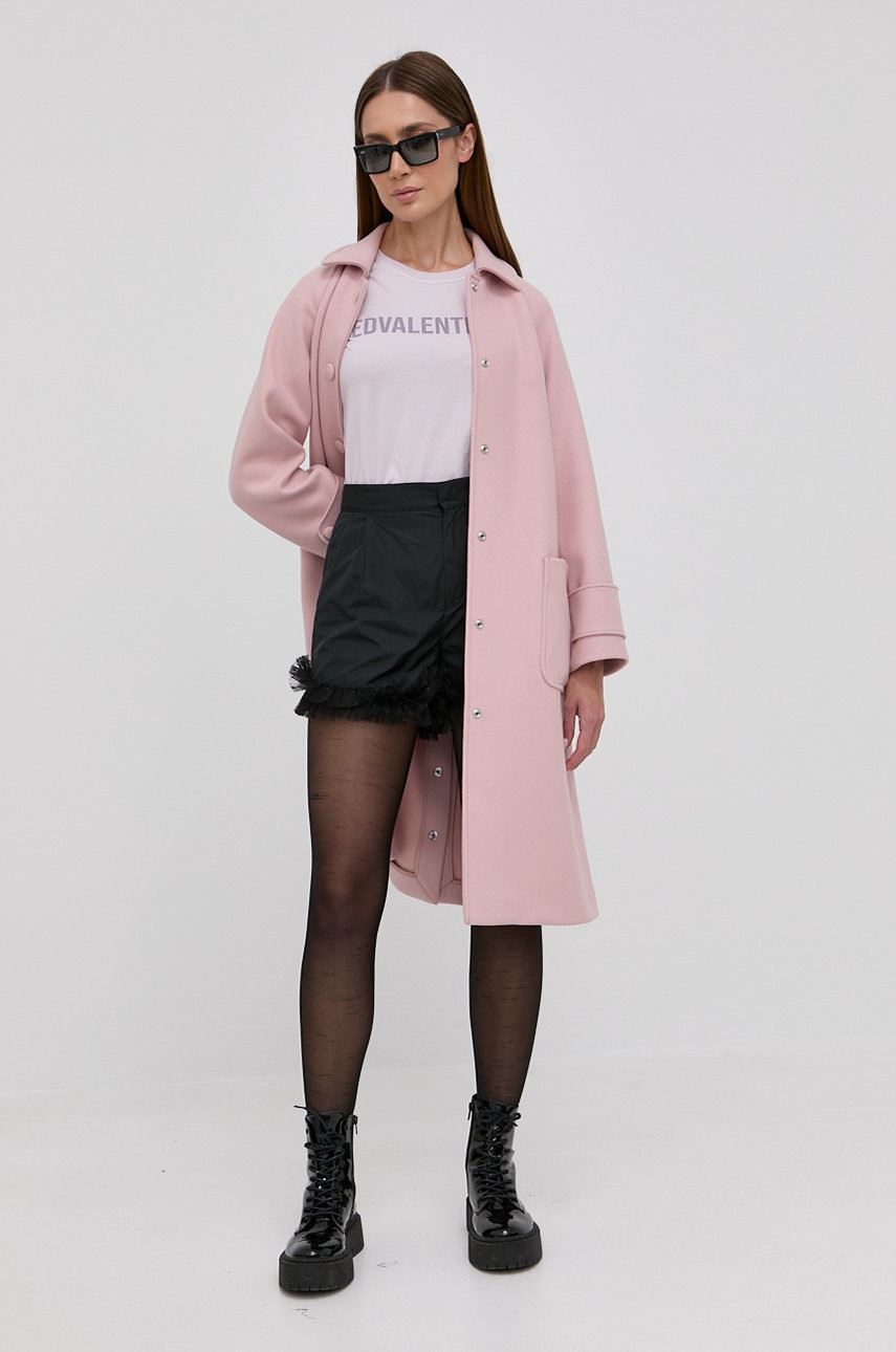 

Шорты Red Valentino женские цвет чёрный однотонные средняя посадка