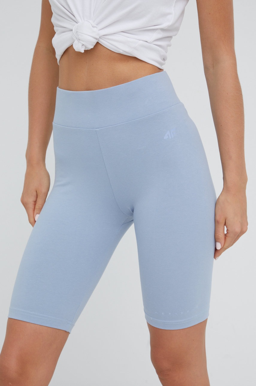 

Къси панталони 4F с изчистен дизайн с висока талия, Син