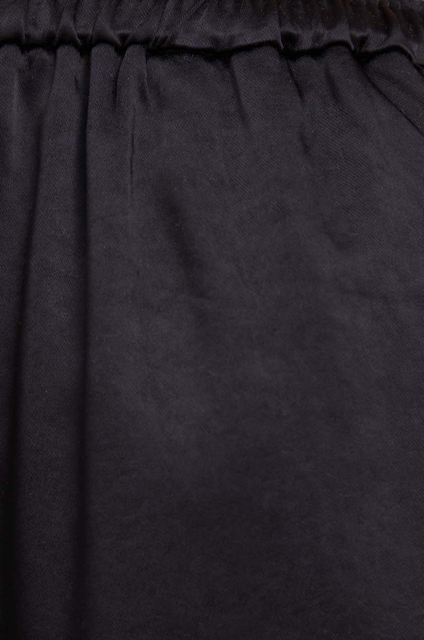 Kratke Hlače Sisley Za žene, Boja: Crna, Glatki Materijal, Visoki Struk