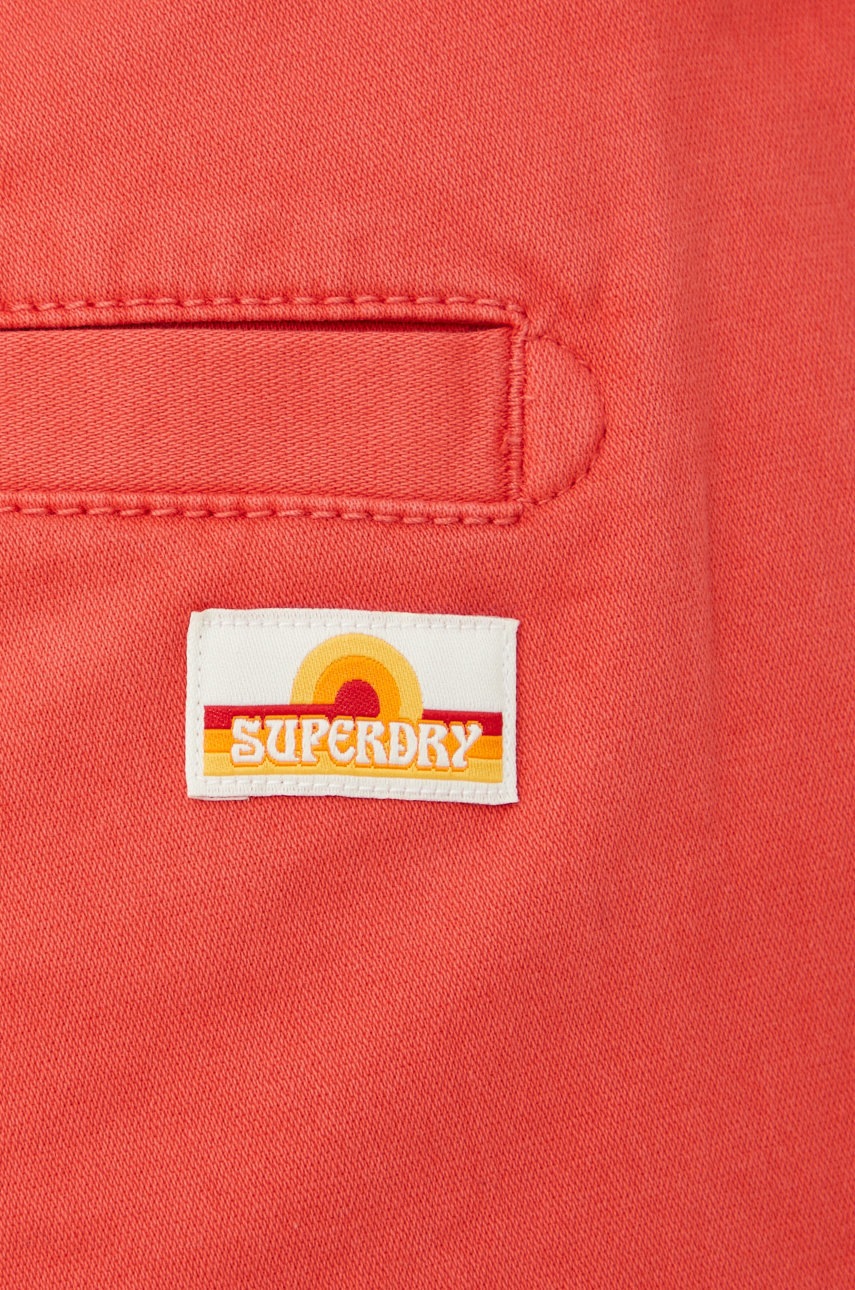 Шорти Superdry жіночі колір червоний однотонні середня посадка 