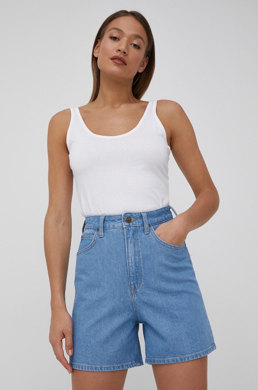 Lee pantaloni scurti jeans femei, neted, high waist