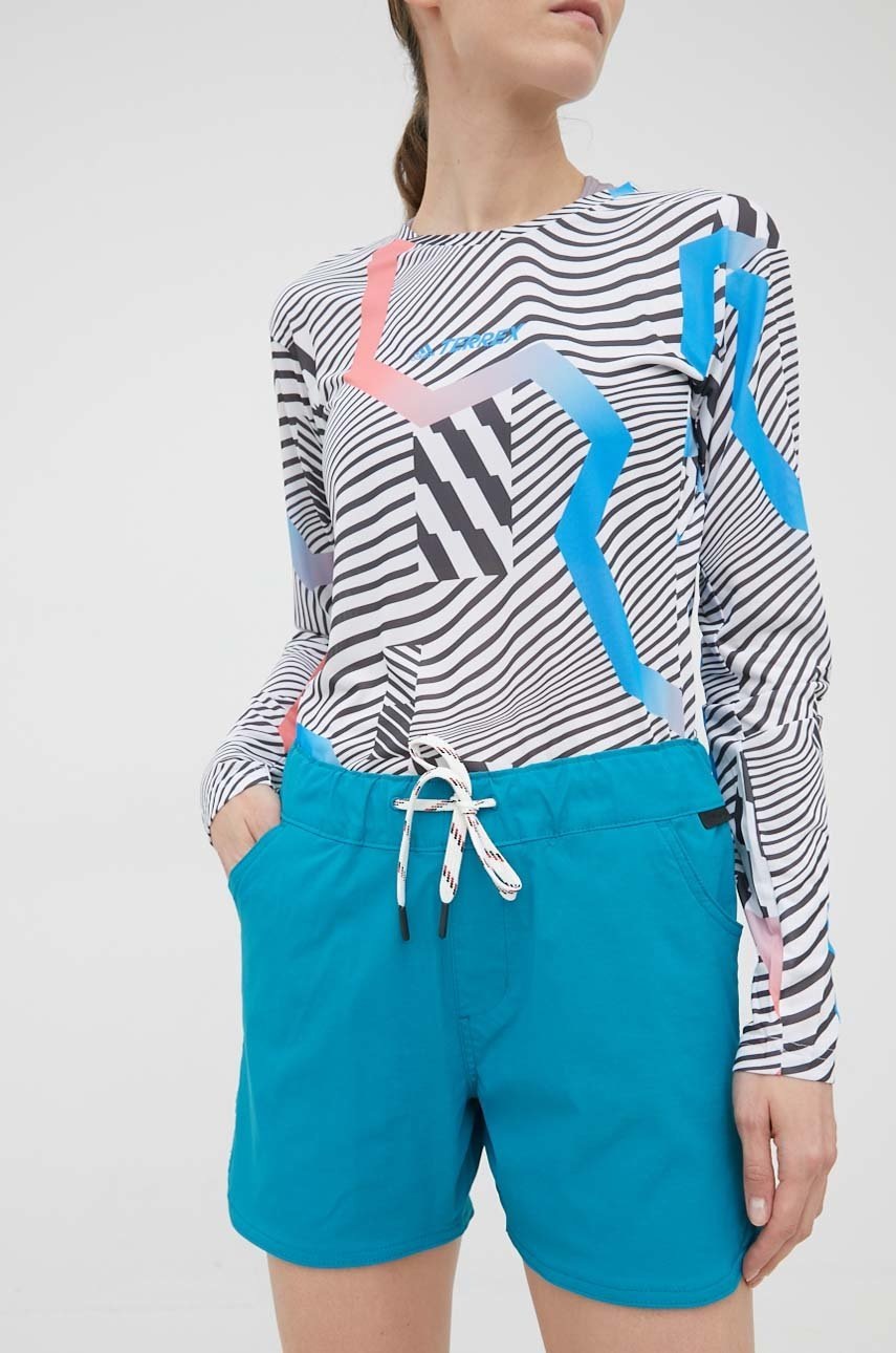 Wrangler szorty damskie kolor zielony gładkie medium waist