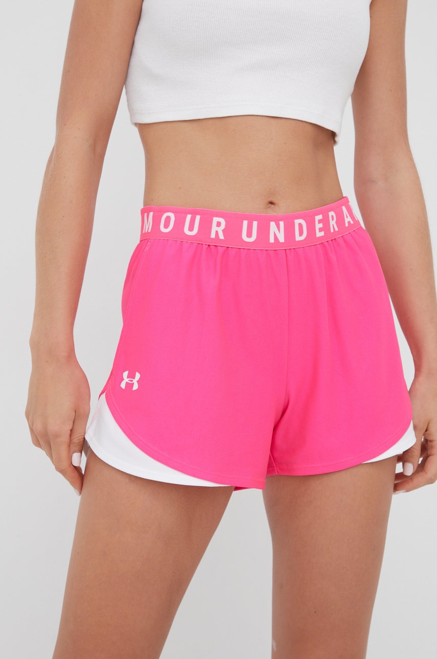 

Къс панталон за трениране Under Armour Play Up 3.0 1344552. в розово с принт със стандартна талия, Розов