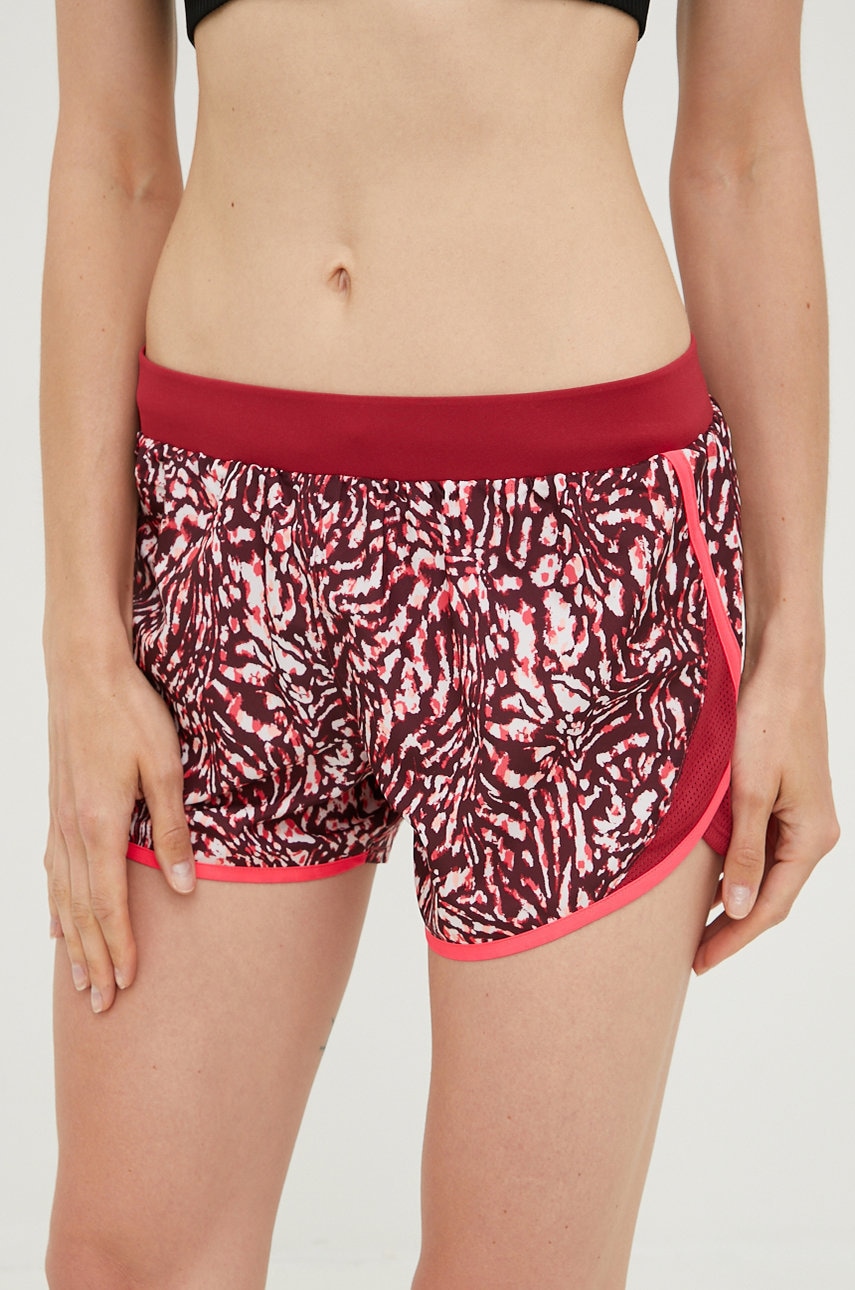 Tréninkové šortky Under Armour Fly By 2.0 dámské, růžová barva, vzorované, high waist - růžová - 