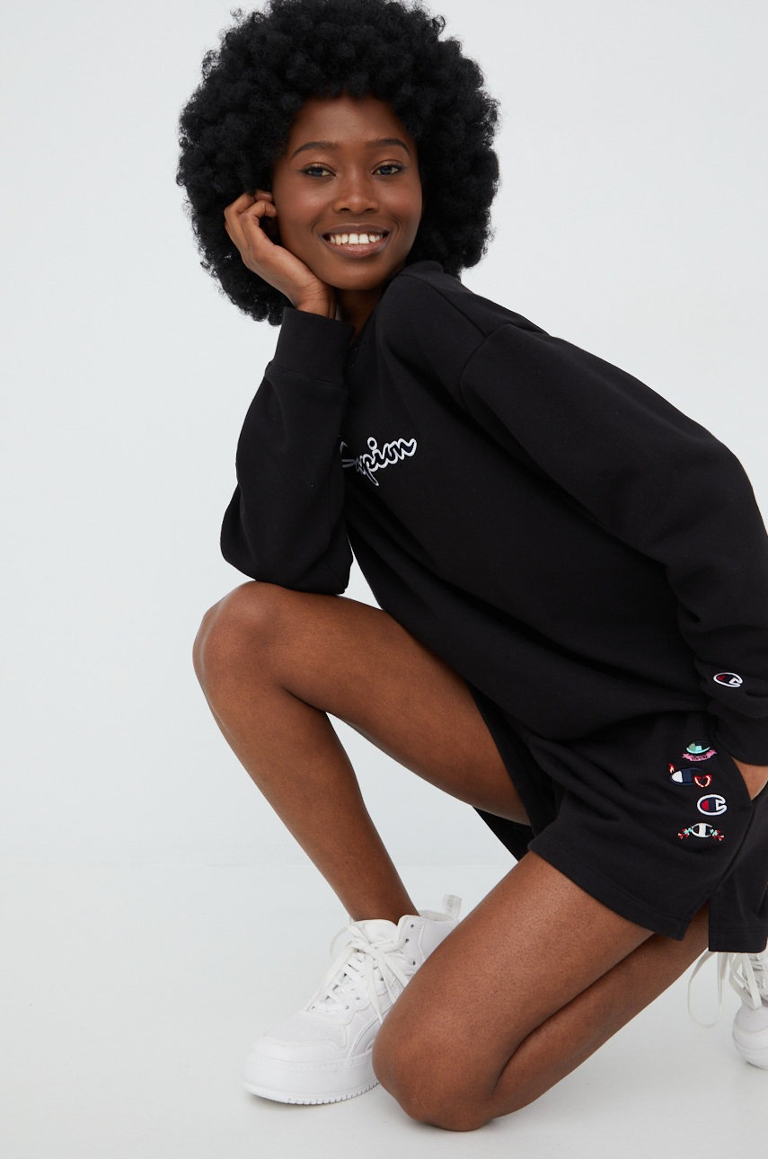 kratasy-champion-115043-damske-cerna-barva-s-aplikaci-high-waist