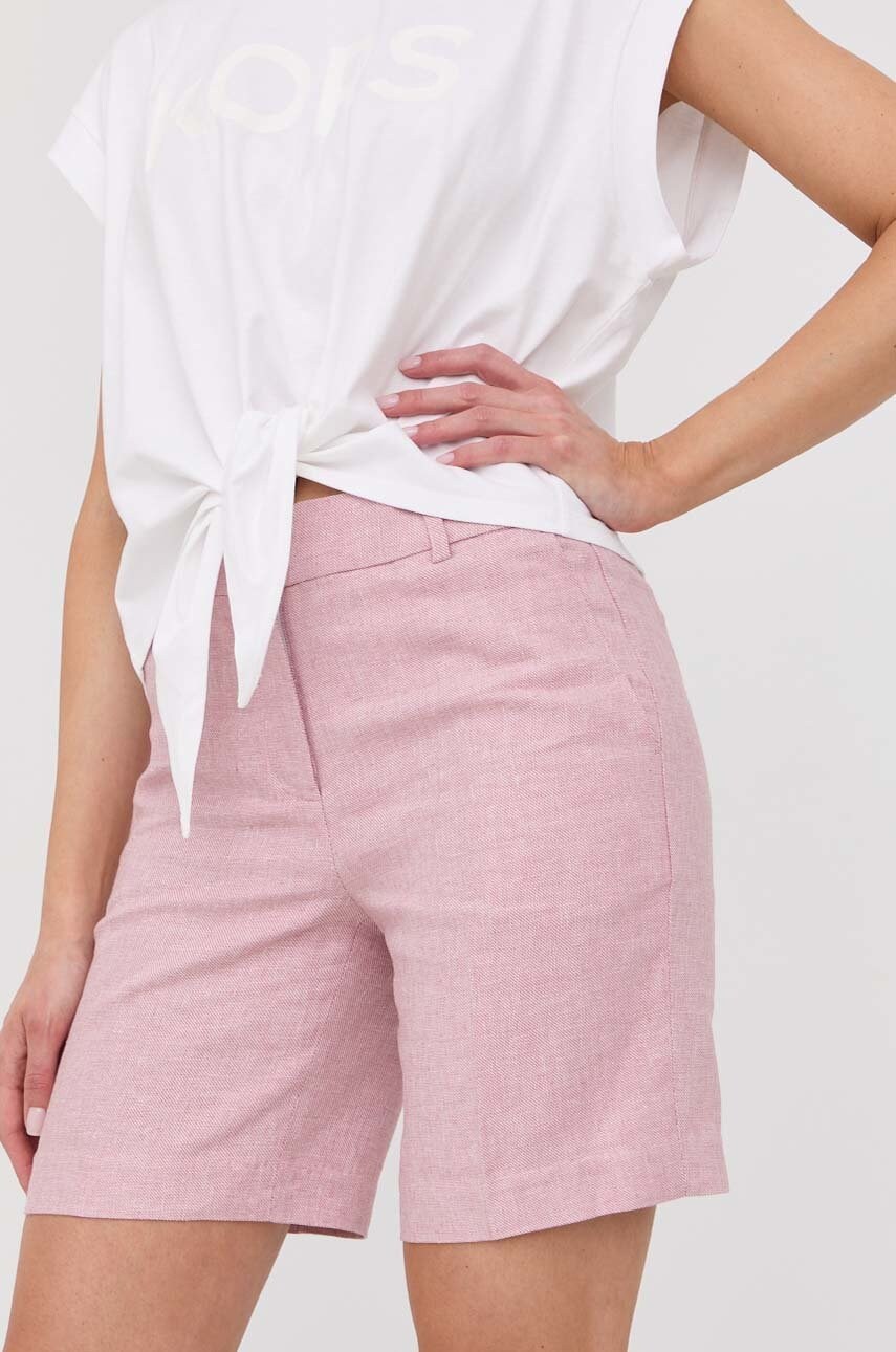 Michael michael kors pantaloni scurti din in femei, culoarea roz, high waist