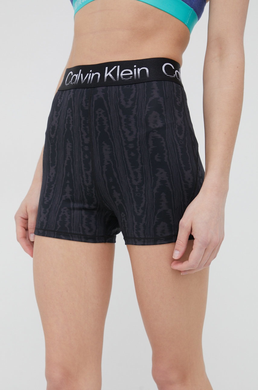 

Къс панталон за трениране Calvin Klein Performance Active Icon в черно с десен с висока талия, Черен