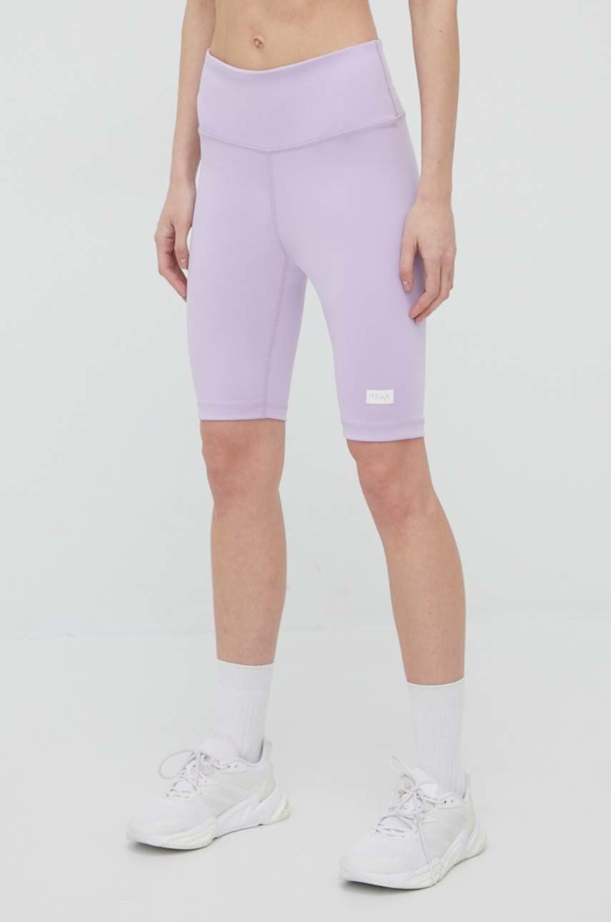 Arkk Copenhagen Pantaloni Scurti Femei, Culoarea Violet, Neted, High Waist