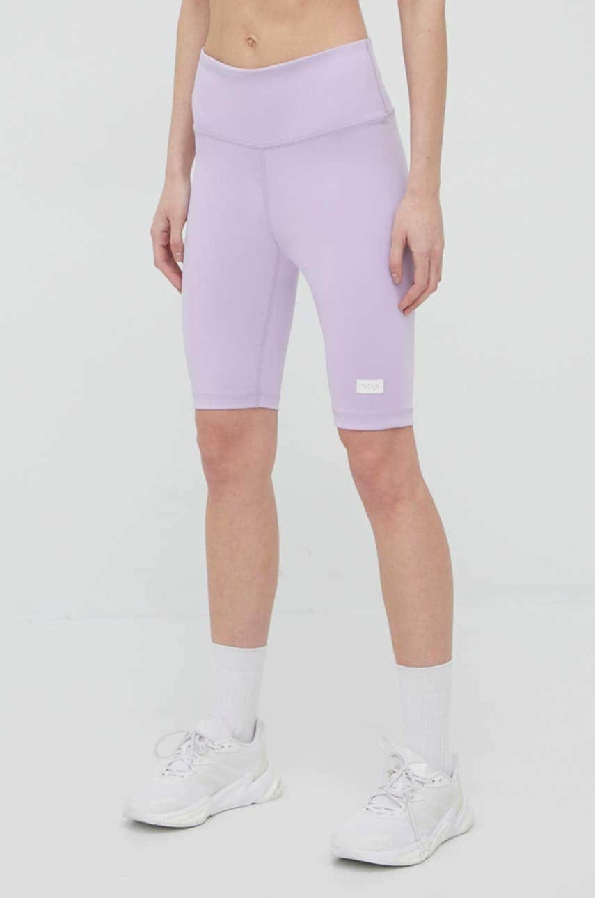 E-shop Kraťasy Arkk Copenhagen dámské, fialová barva, hladké, high waist