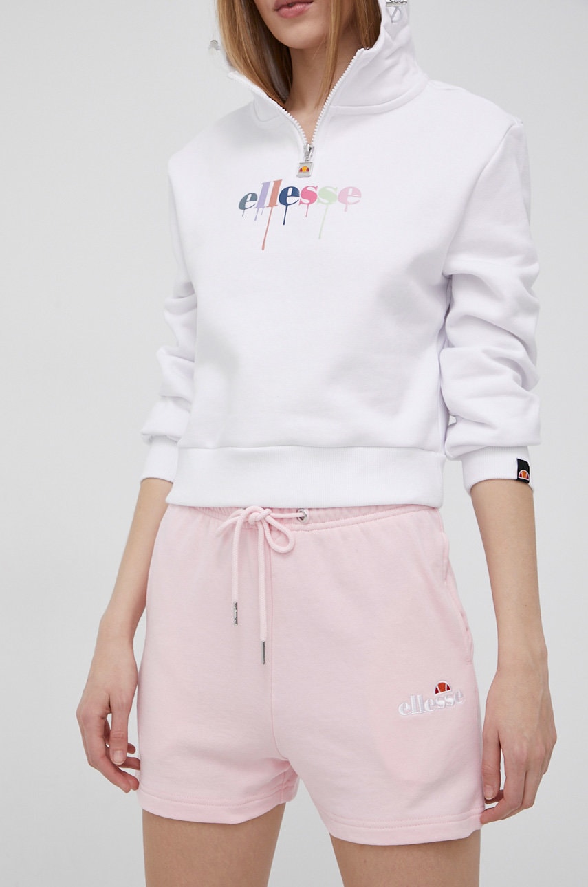 Levně Kraťasy Ellesse dámské, růžová barva, s aplikací, high waist, SGM14190-GREYMA