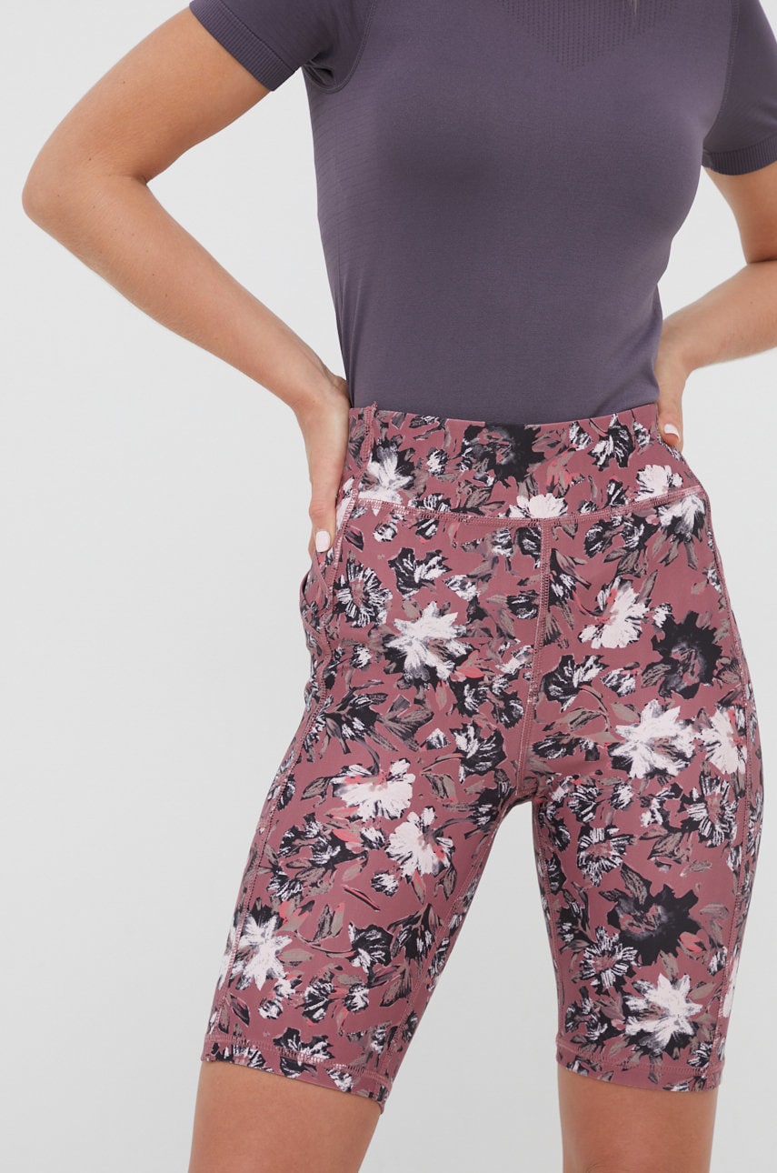 Only play pantaloni scurți de antrenament femei, culoarea roz, modelator, high waist