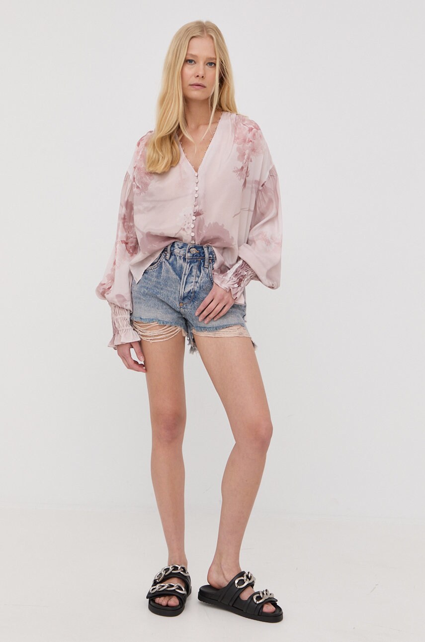 Allsaints pantaloni scurti jeans femei, , high waist