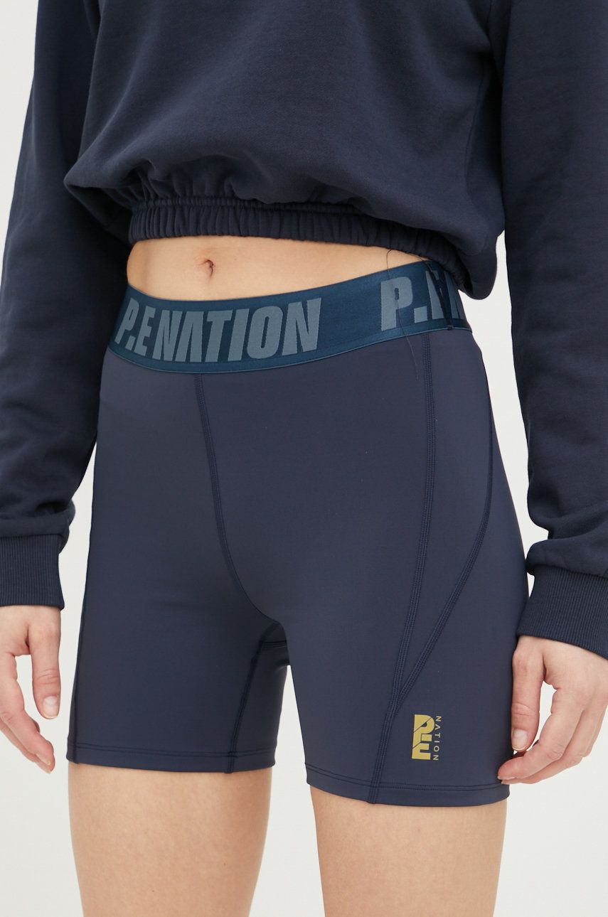 P.E Nation pantaloni scurți de antrenament Backcheck femei, cu imprimeu, high waist answear.ro imagine megaplaza.ro