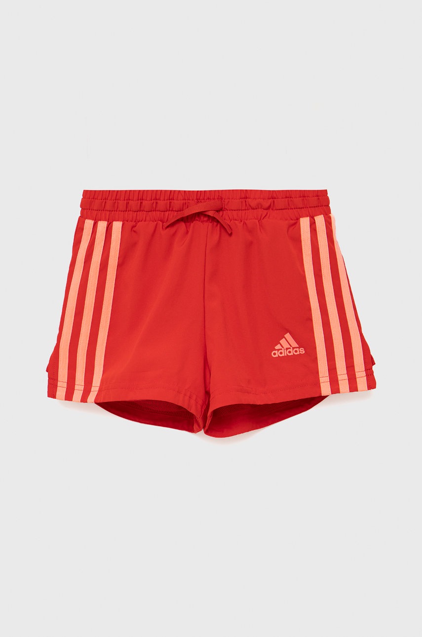 adidas Performance pantaloni scurti copii HE2014 culoarea rosu, neted, talie reglabila