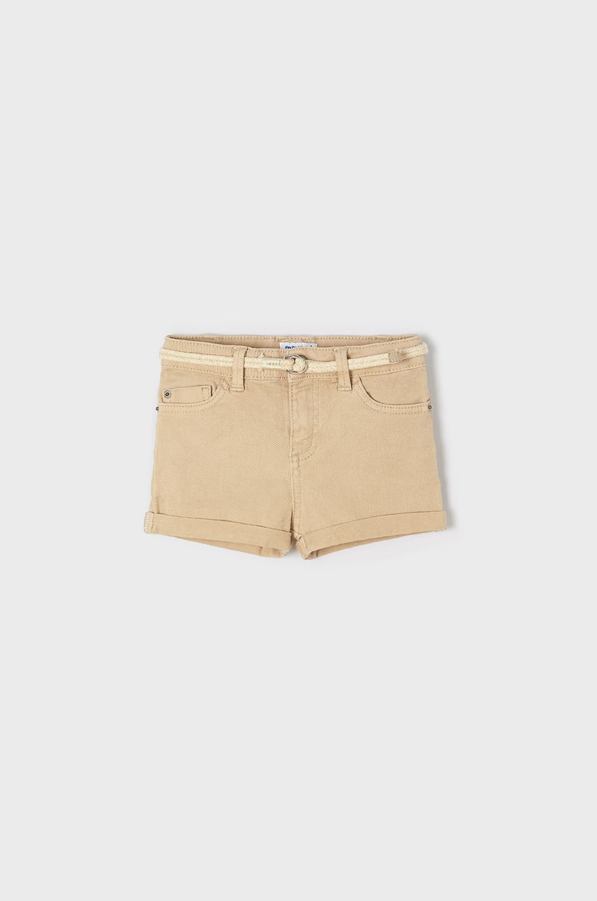 Mayoral pantaloni scurti copii culoarea bej, neted