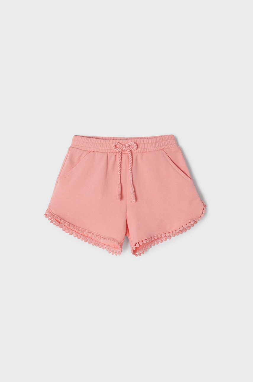 Mayoral pantaloni scurti copii culoarea roz, neted