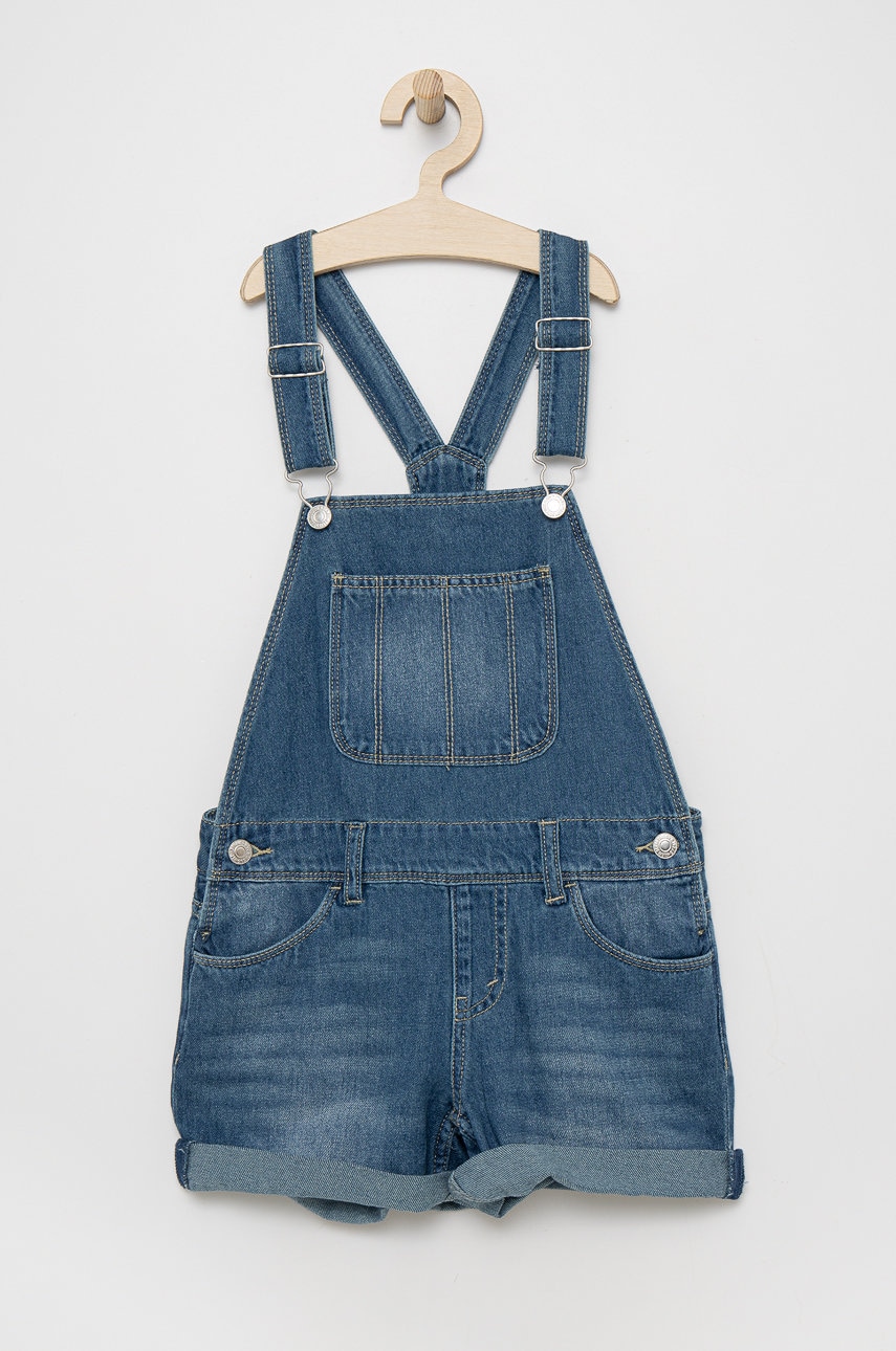 Levi's salopete din denim pentru copii culoarea albastru marin,