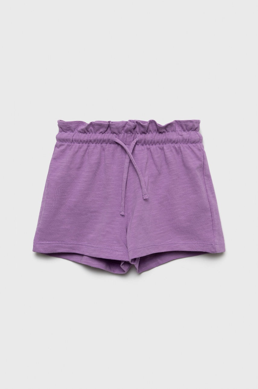 

Детские хлопковые шорты United Colors of Benetton цвет фиолетовый однотонные