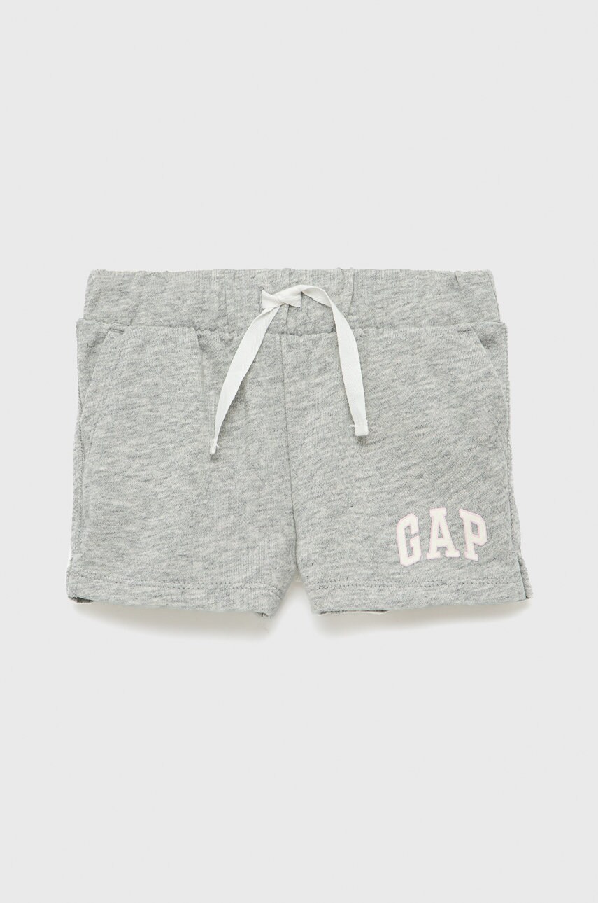 GAP pantaloni scurti copii culoarea gri, cu imprimeu, talie reglabila