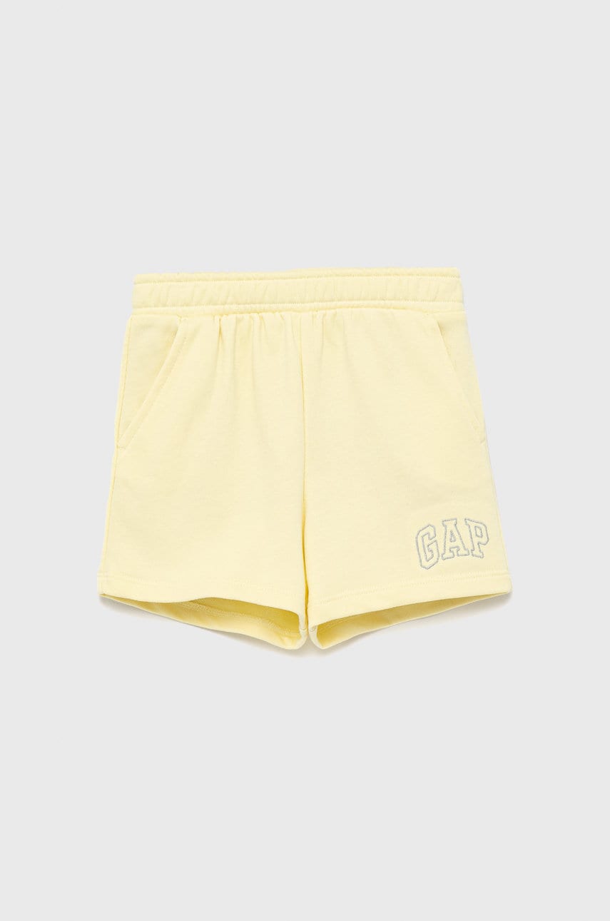 GAP pantaloni scurti copii culoarea galben, modelator