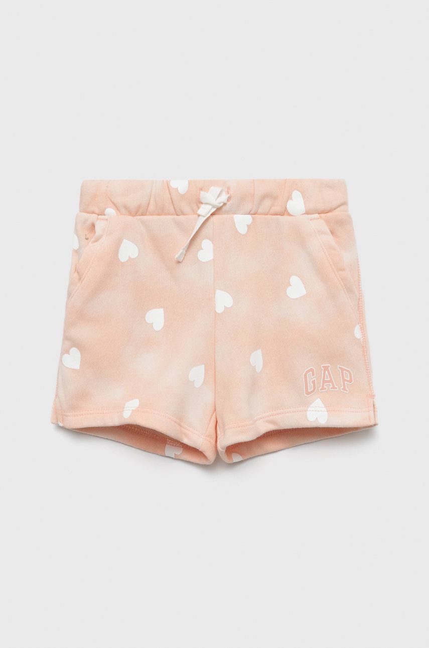 GAP pantaloni scurti copii culoarea roz, cu imprimeu, talie reglabila 2023 ❤️ Pret Super answear imagine noua 2022