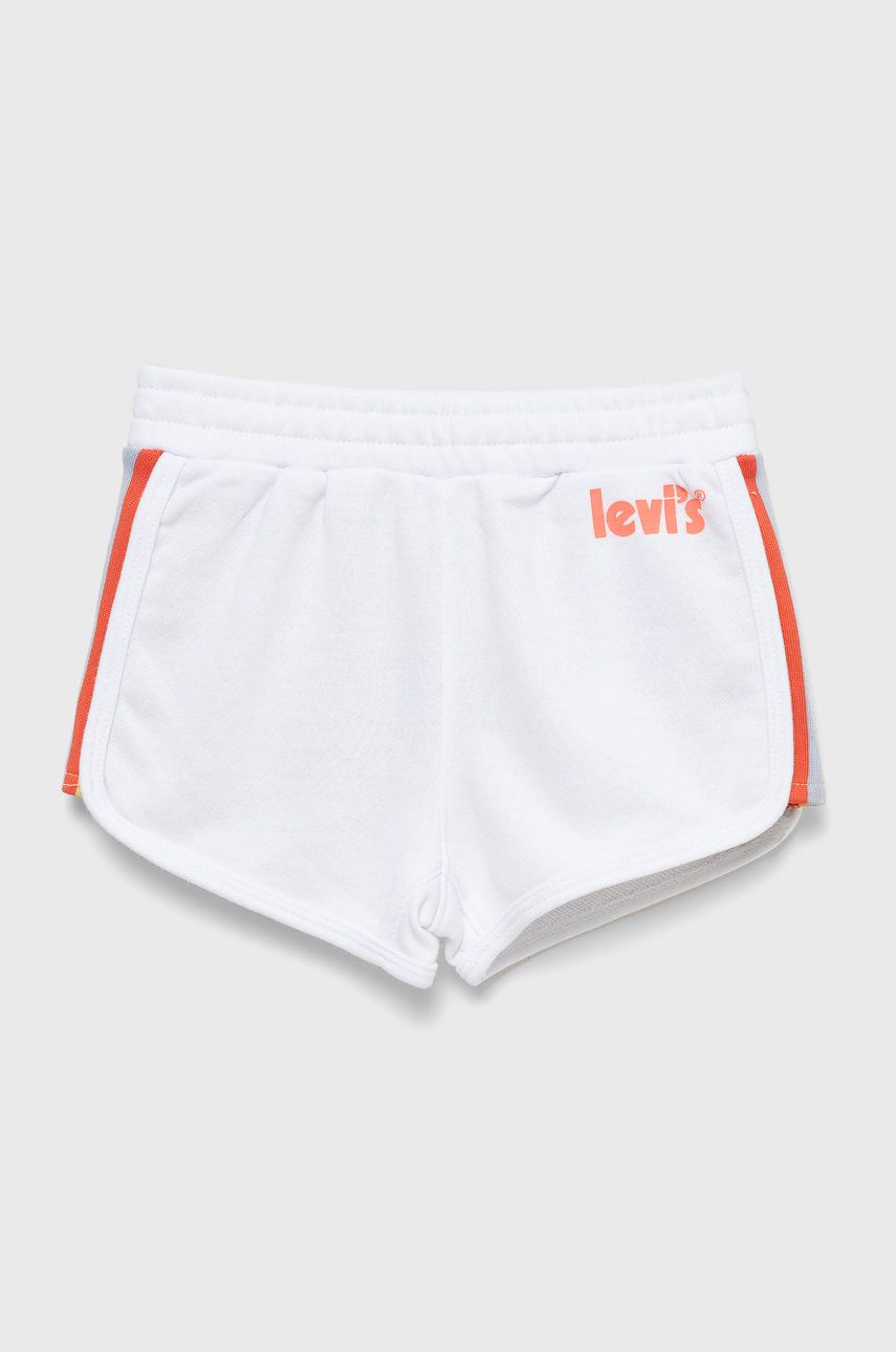 Levi's Pantaloni Scurti Copii Culoarea Alb, Cu Imprimeu