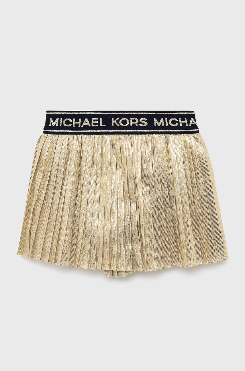 Michael Kors pantaloni scurti copii culoarea auriu, neted