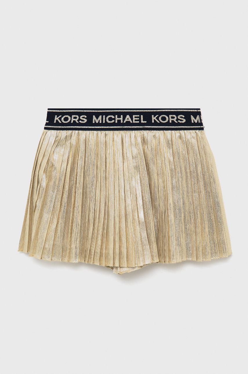 Michael Kors pantaloni scurti copii culoarea auriu, neted