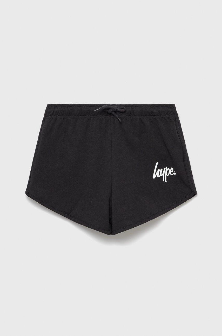 Hype pantaloni scurti copii culoarea negru, neted